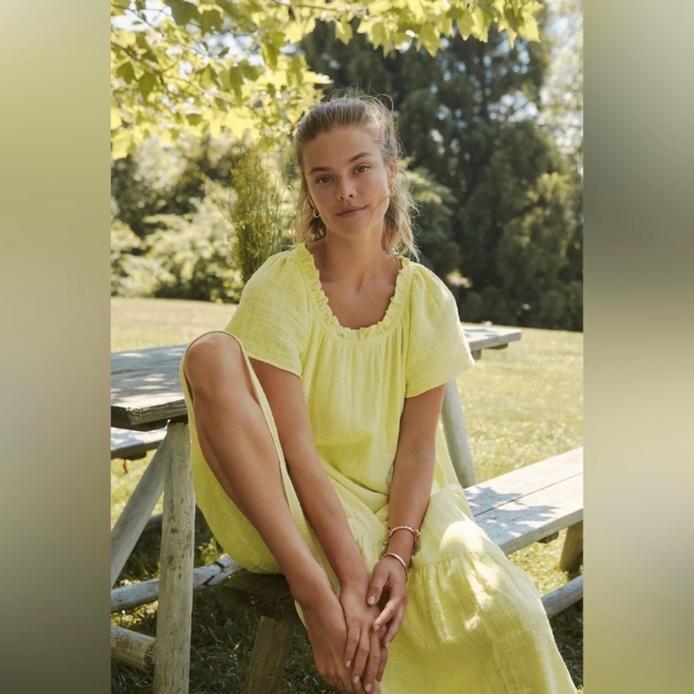 Anthropologie Maeve Selah Maxi Dress Lemon Size XS